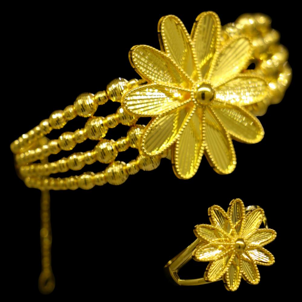 21K Gold Bangle with matching ring